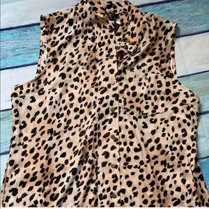 Animal print sleeveless DKNY blouse
